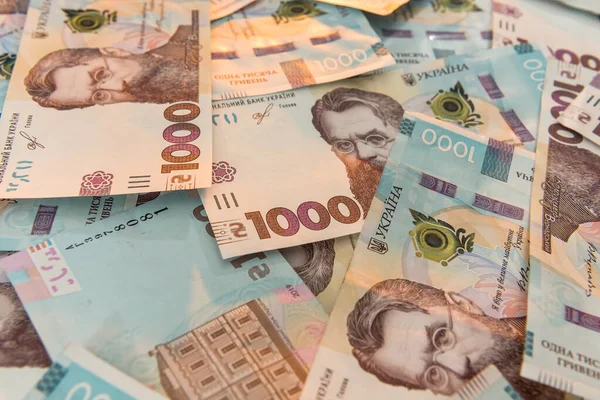 Uah Hintergrund Der Neuen 1000 Banknote Der Ukraine Gleiches Und — Stockfoto