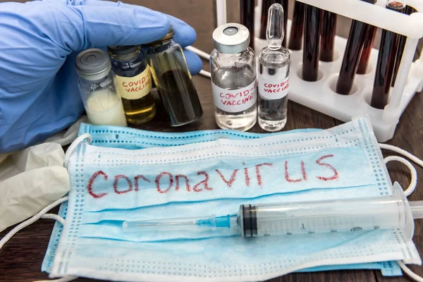 2019 New Danger Disease Coronavirus 2019 Ncov Fasical Mask Blood — Stock Photo, Image