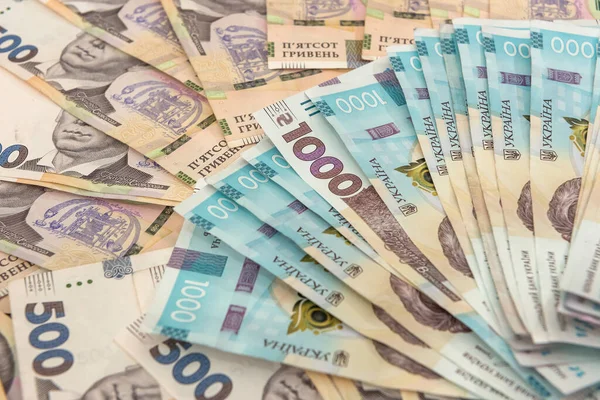 Предпосылки Украинских Денег Дизайн Uah Новые Банкноты 500 1000 Концепция — стоковое фото