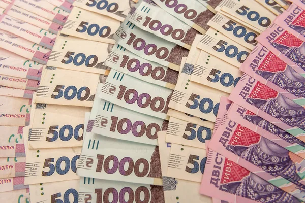 Nouvel Argent Ukrainien Billet 200 500 1000 Comme Fond Concept — Photo
