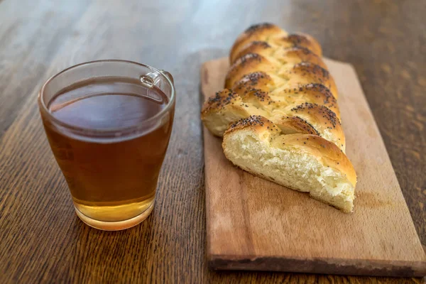 Brioche Caseiro Fresco Cozimento Caseiro Alimentação Saudável — Fotografia de Stock