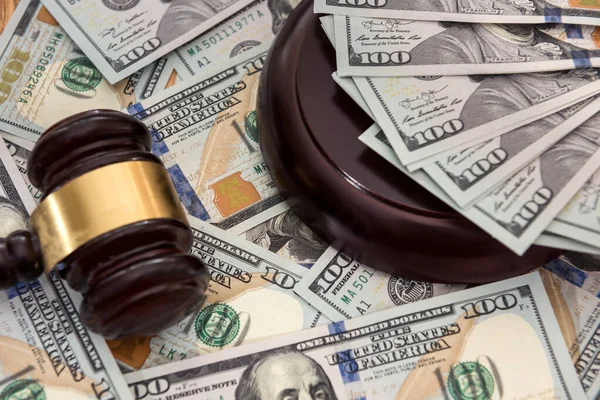 Concepto Tribunal Derecho Justicia Martillo Dinero Justicia — Foto de Stock