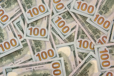 Tasarım için arka planda bir sürü dolar var. para biriktirme kavramı