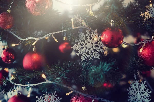 Happy New 2020 Year Christmas Tree Decorations Winter Background — Stock Photo, Image