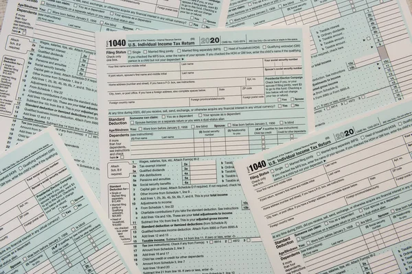 1040 Form Individual Income Tax Return Form 2020 — стоковое фото