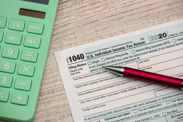 1040 individual tax form close up