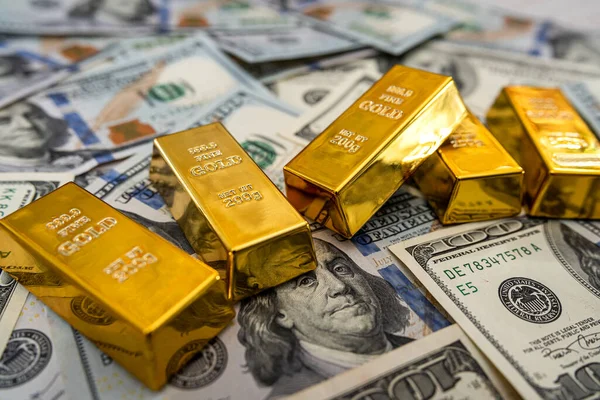 Guldtackor Amerikanska Dollarsedlar Ekonomiskt Sparande — Stockfoto