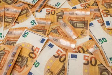 İş, finans, zenginlik arka plan olarak 50 euro. eu