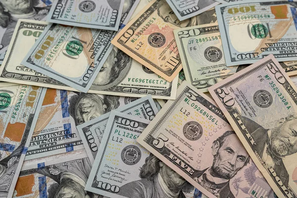 Pilha Dólares Eua Como Fundo Para Projeto Conceito Financeiro — Fotografia de Stock