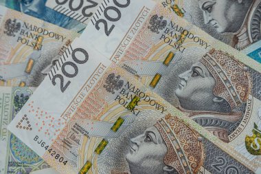 Polonya Zloti Para Biriminin Üst Görünümü Ekonomik Akış ve Sermaye Büyümesini Sunuyor