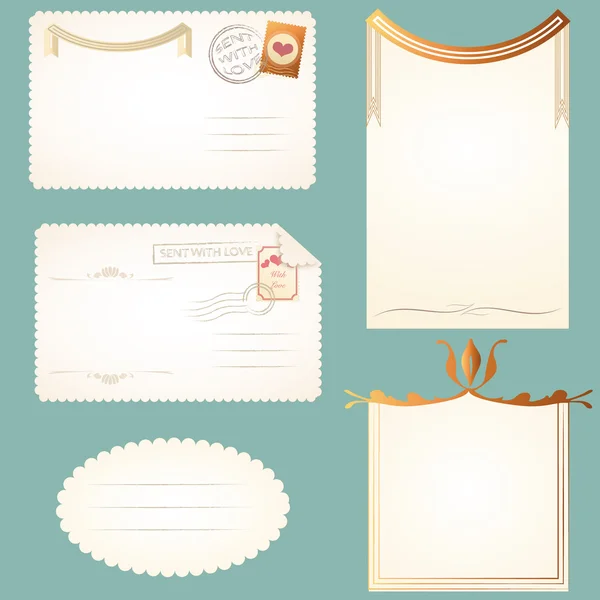 Vintage postcards cards notes backgrounds frames with place for your text — Stock Vector