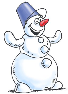 bir havuç ile neşeli kardan adam