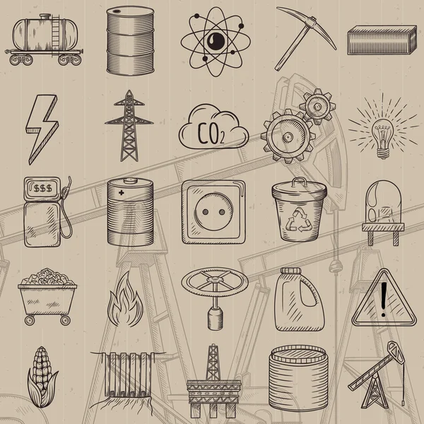 Conjunto de iconos industriales y ecológicos . — Vector de stock