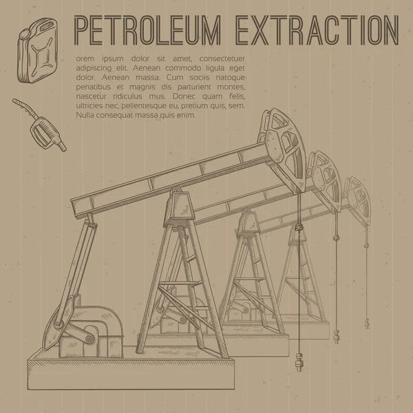 Olie extractie pomp. — Stockvector