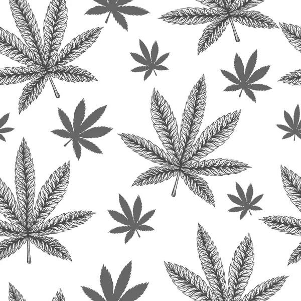 Marijuana blad seamless mönster. — Stock vektor