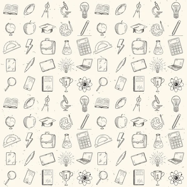 Conjunto de ícones escolares desenhados à mão . —  Vetores de Stock
