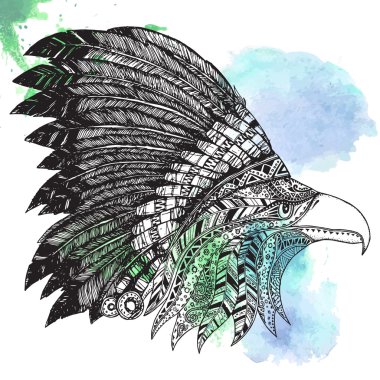 Oryantal kabile süsleme kartal.