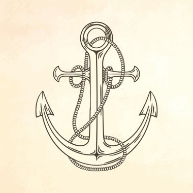 elle çizilmiş çapa.