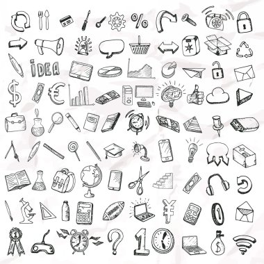 doodle simgeler kümesi.