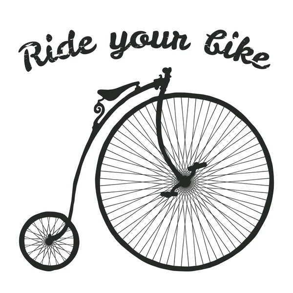 Montar su foto bicicleta . — Vector de stock