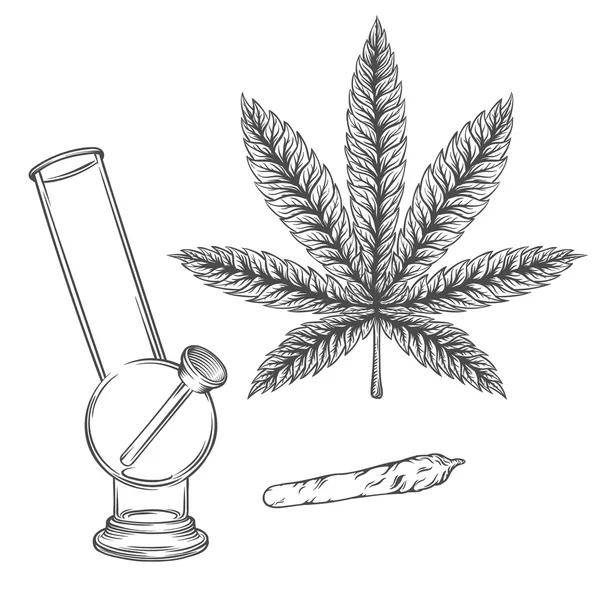Collecte de marijuana . — Image vectorielle