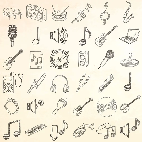 Μουσικά όργανα εικόνες set. — Διανυσματικό Αρχείο