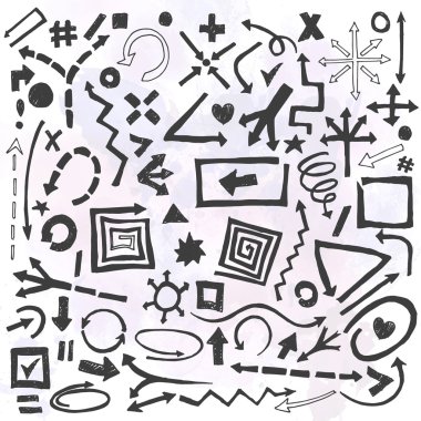 El çizilmiş oklar kümesi.