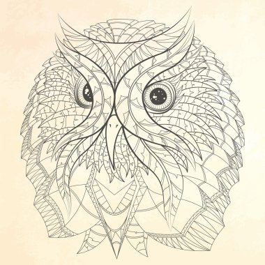 Baykuş etnik tasarım.