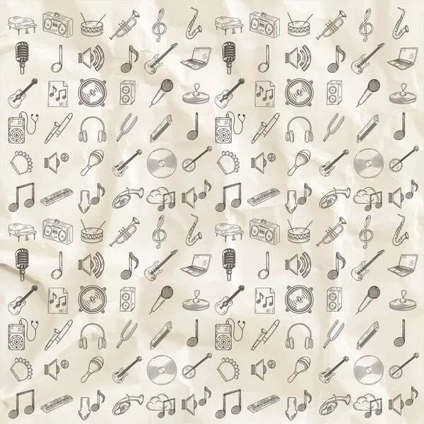 Muziekinstrumenten icons set. — Stockvector