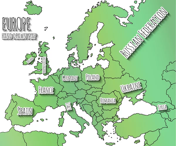 Europe carte dessinée à la main . — Image vectorielle