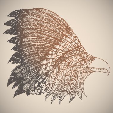 Oryantal kabile süsleme kartal.