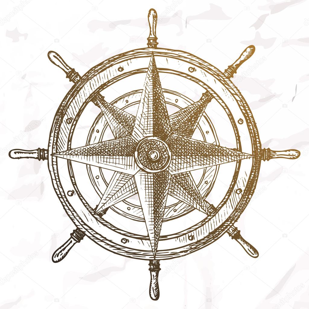 Items on the marine theme. Hand drawn elements.
