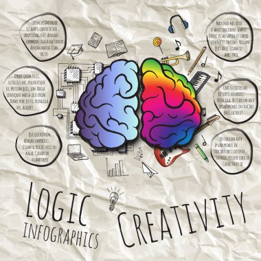 Beynin sağ ve sol hemisfer.