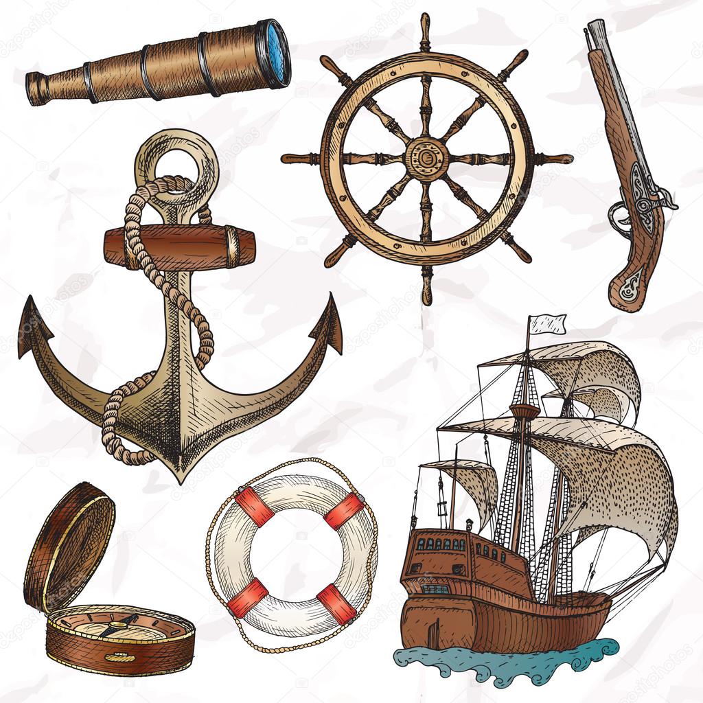Items on the marine theme.