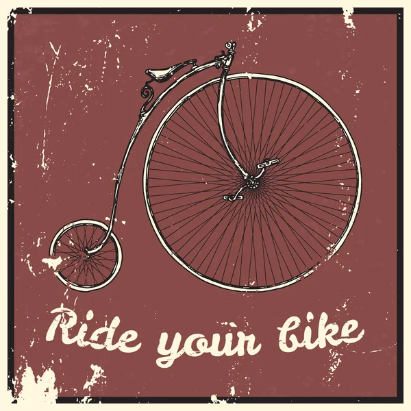 Montar su foto bicicleta . — Vector de stock