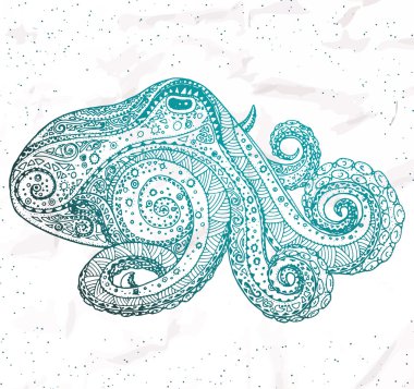 Ahtapot oryantal kabile süsleme.