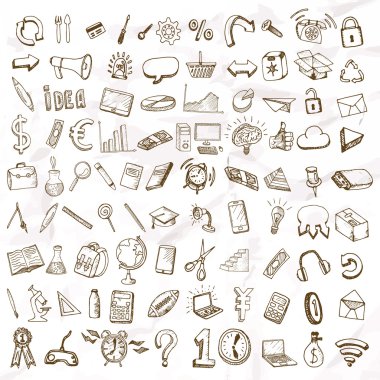 doodle simgeler kümesi.