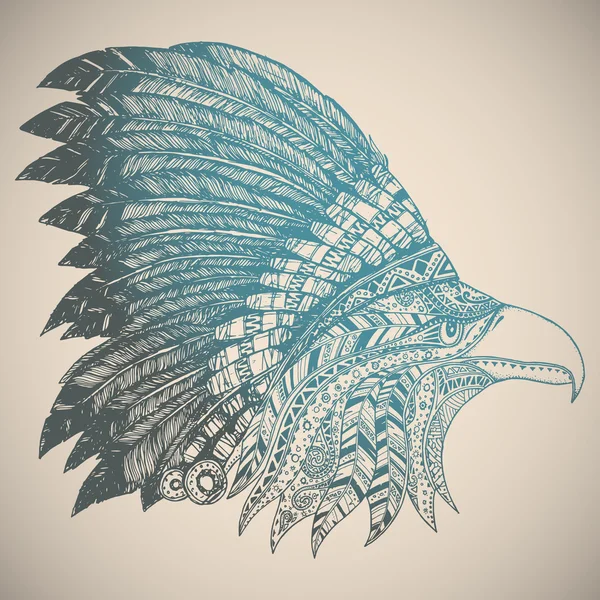 Aigle en ornement tribal oriental . — Image vectorielle