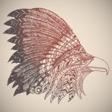 Oryantal kabile süsleme kartal.