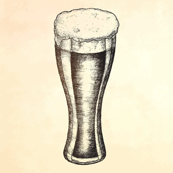 Hand getrokken mok van bier. — Stockvector