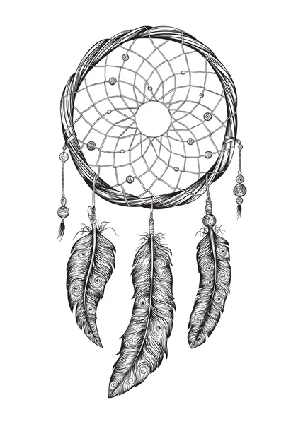 Dream catcher. Hand dras. — Stock vektor