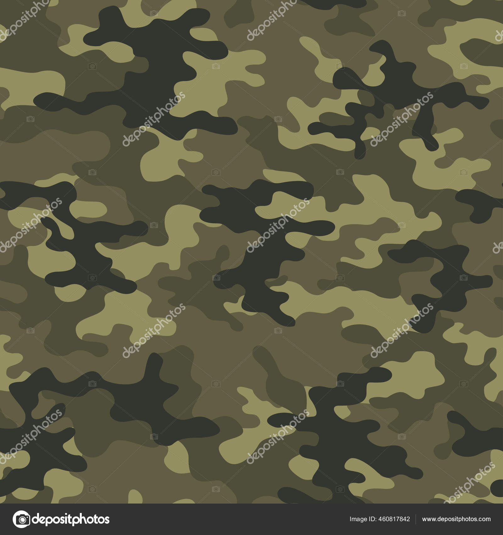 时尚的迷彩图案矢量图解军事印刷品无缝线矢量壁纸 图库矢量图像 C Dakin58