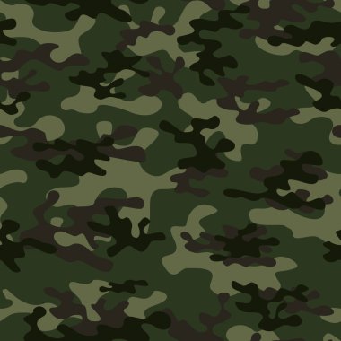 Giysilerin ve kumaşın üzerindeki kamuflaj deseni kusursuz vektör arkaplanı.