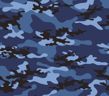 Mavi kamuflaj, siyah noktalar, vektör modern doku. EPS