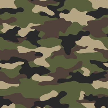 Kamuflaj vektörü klasik kusursuz desen, baskı giysileri için askeri doku, kumaş.