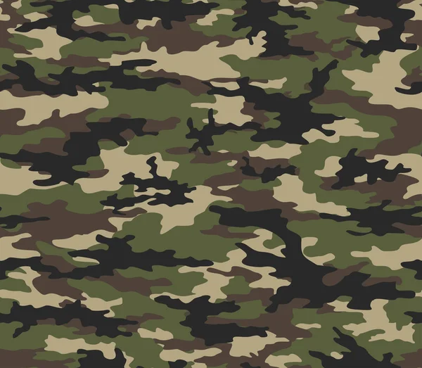 Militaire Camouflage Naadloze Bosachtergrond Legerstructuur Militair Patroon — Stockvector