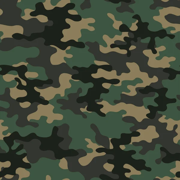 Camouflage Army Vector Classic Seamless Pattern — Stock Vector