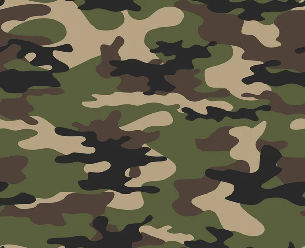 Militaire Camouflage Naadloze Bosachtergrond Legerstructuur Militair Patroon — Stockvector