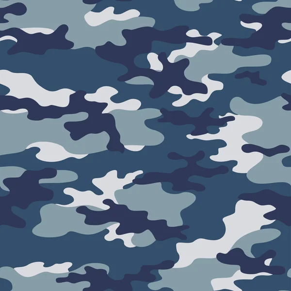 Fondo Azul Camuflaje Estampado Del Ejército Sin Costuras Fondo Moda — Archivo Imágenes Vectoriales