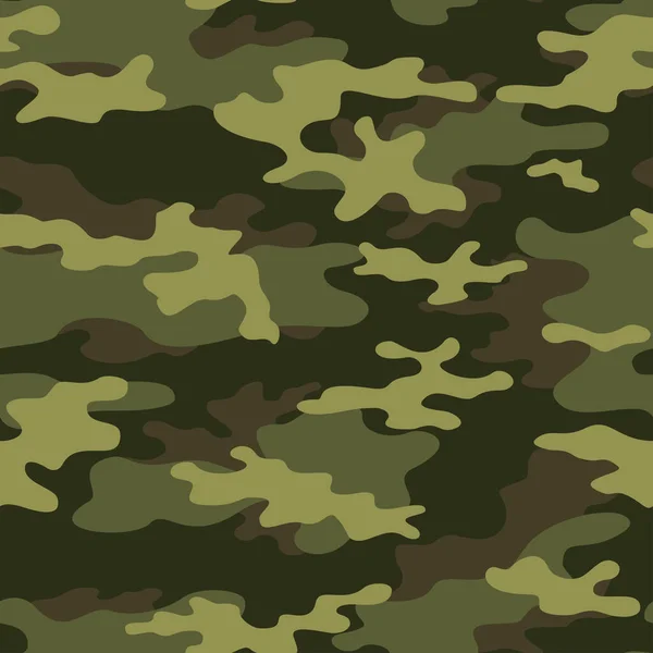 Camouflage Groene Vector Naadloos Patroon Militaire Textuur Moderne Klassieke Bos — Stockvector